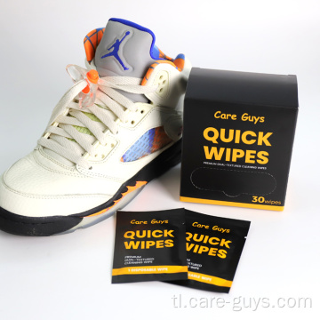 Ang paglilinis ng sneaker ay nagpapahid ng sapatos na wipes on-the-go mabilis na wipes